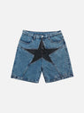 Teeonvi Star Patchwork Denim Shorts