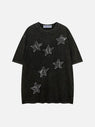 Teeonvi Denim Star Patchwork Washed Tee