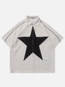 Teeonvi Star Splicing Short Sleeve Shirts