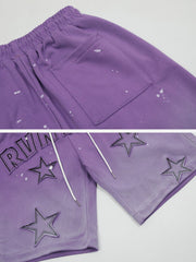 Teeonvi Star Applique Embroidery Shorts
