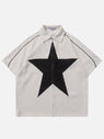 Teeonvi Star Splicing Short Sleeve Shirts