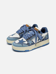 Teeonvi StarryClimb Stars Casual All-Match Denim Skate Shoes