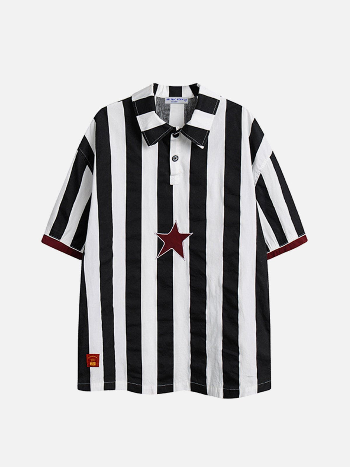 Teeonvi Striped Stars Embroidered Tee