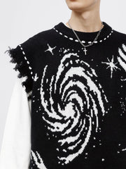 Teeonvi Starry Night Swirl Graphic Sweater Vest